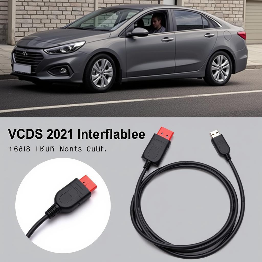 VCDS 2021 Interface Connected to a Vehicle's OBD-II Port