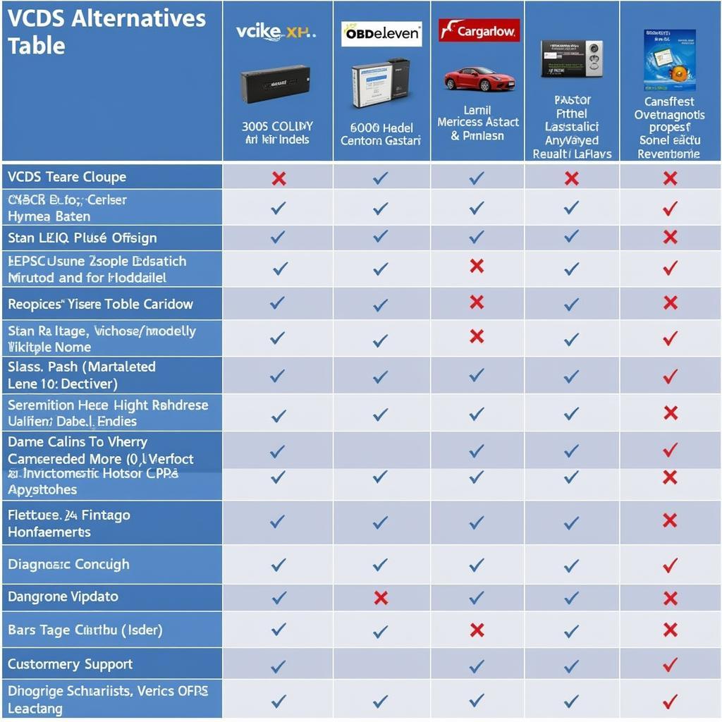 VCDS Alternatives Comparison Table