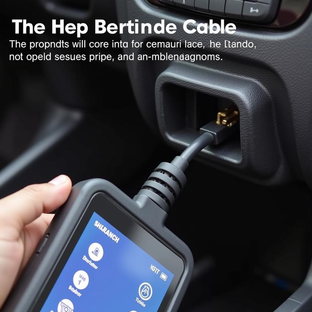 VCDS Cable Connected to a Car's OBD-II Port