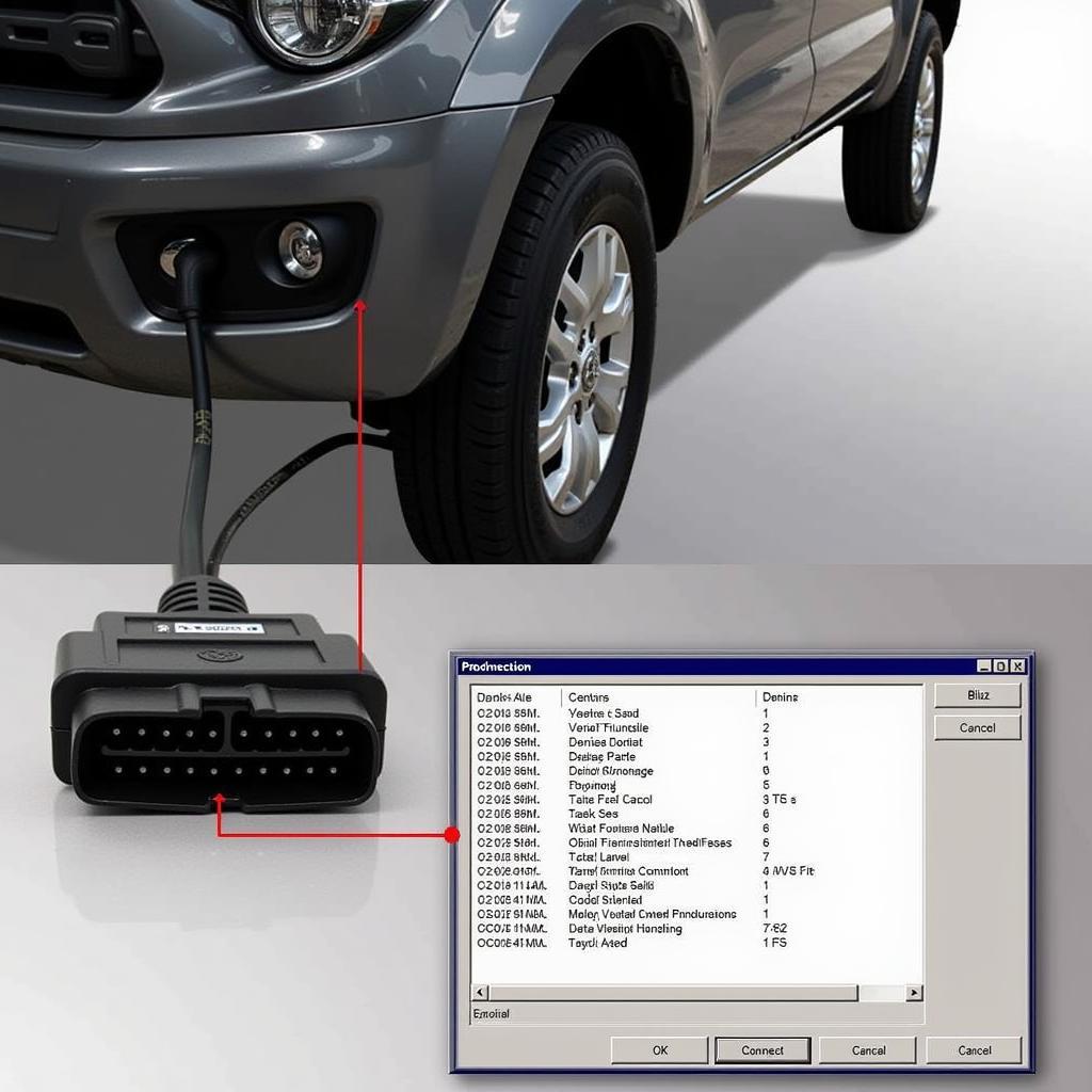 VCDS Cable Connected to Vehicle's OBD-II Port