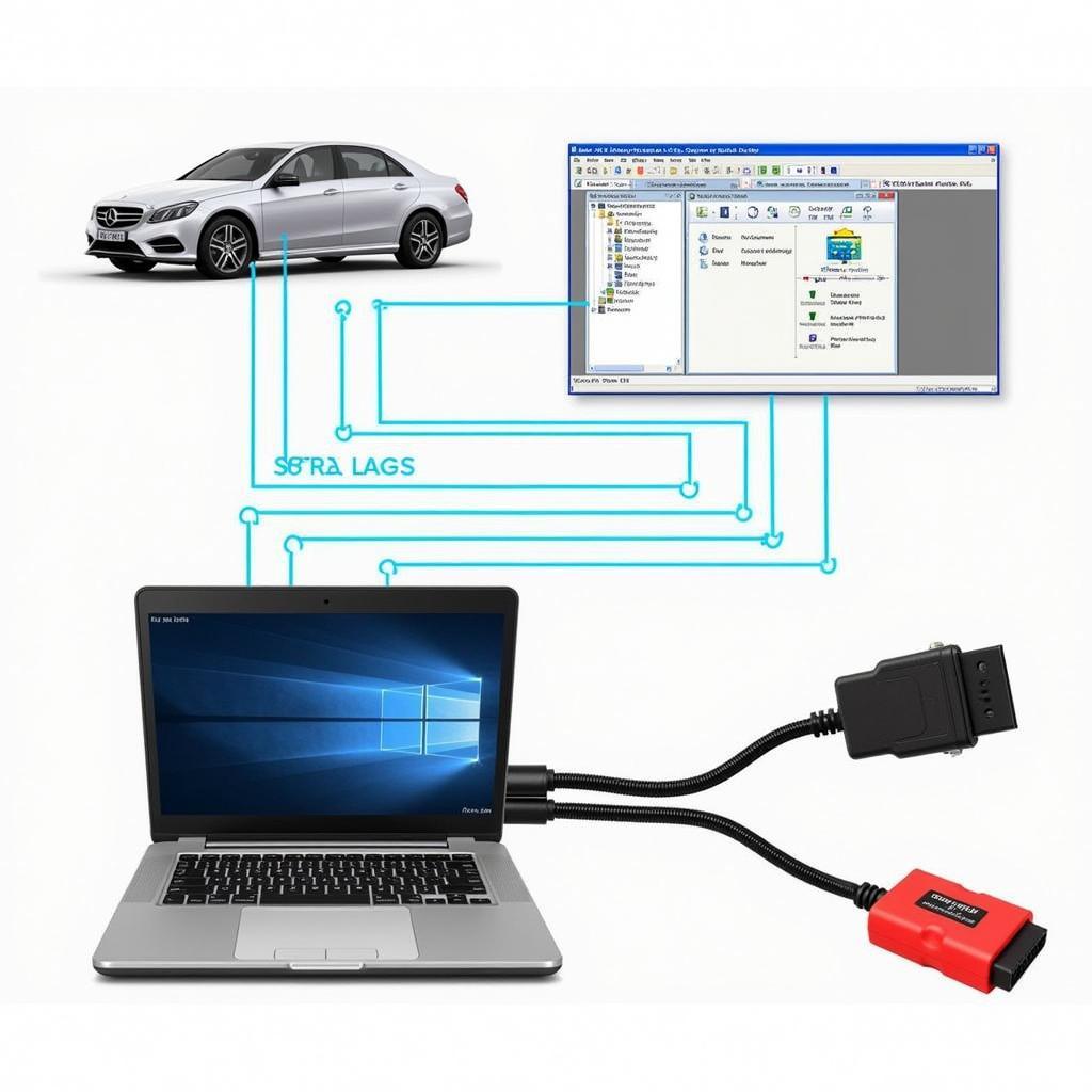 VCDS Interface Connected to a Laptop