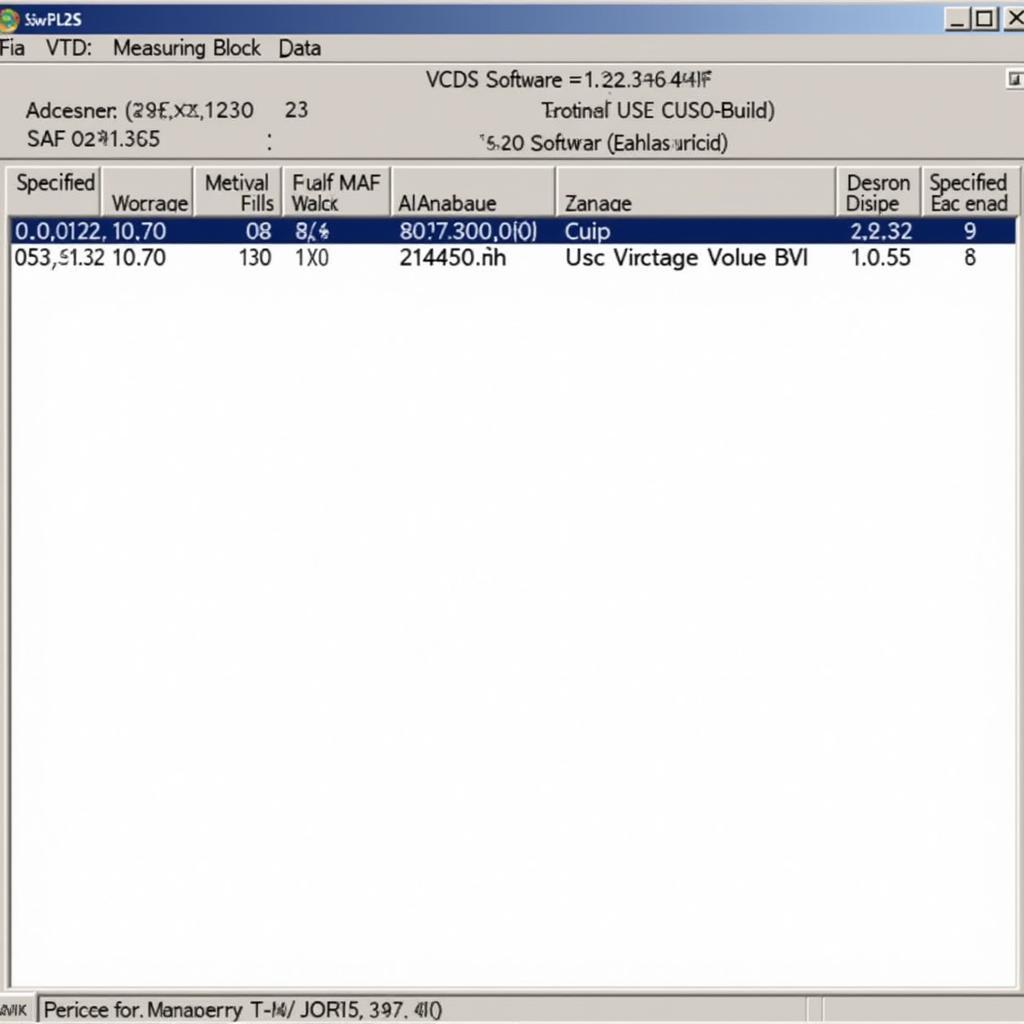 VCDS MAF Measuring Block Screenshot Displaying Key Parameters