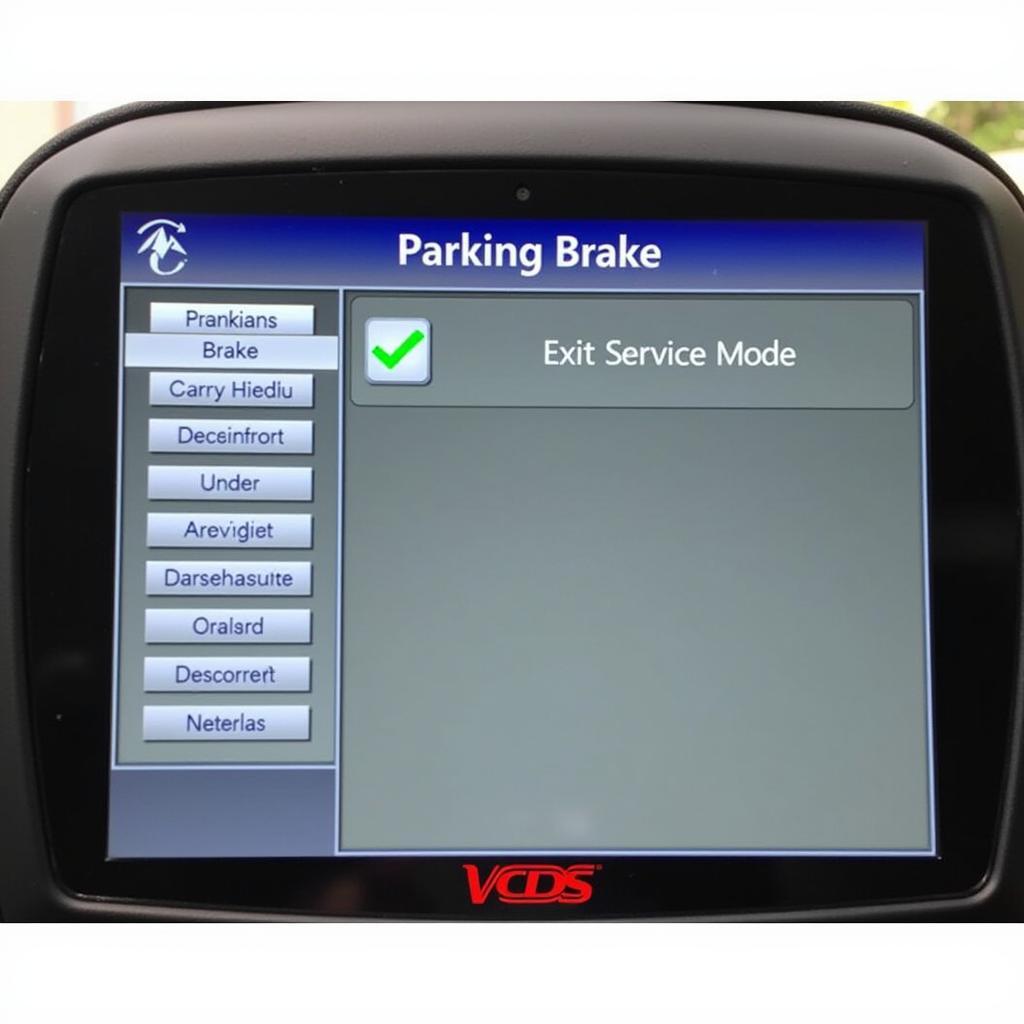 Exiting VCDS Parking Brake Service Mode