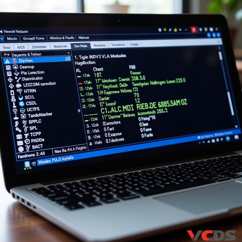 VCDS Software Displaying Detailed Vehicle Data