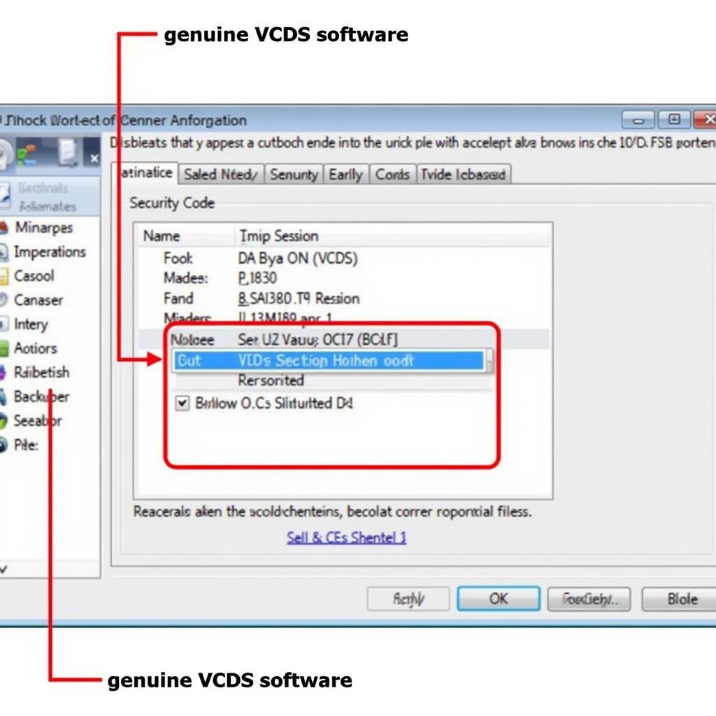 VCDS Software Interface Displaying Security Access