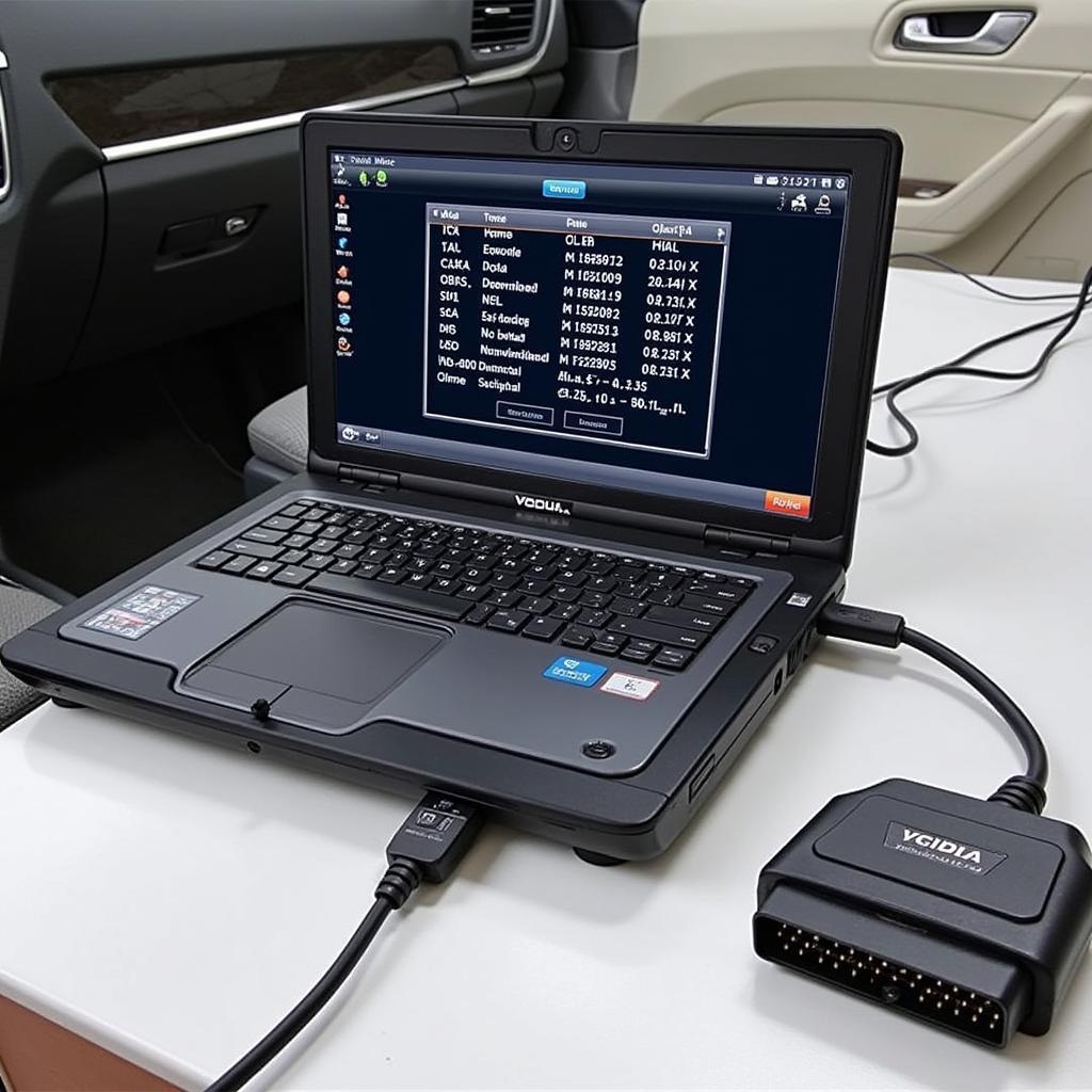 VCDS Software Interface on a Laptop