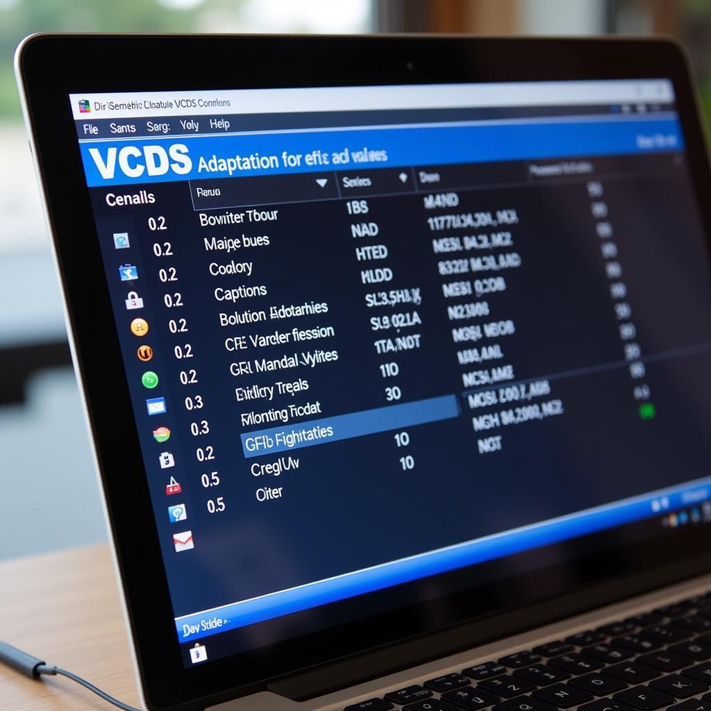 VCDS Software Interface Displaying EGR Adaptation Settings