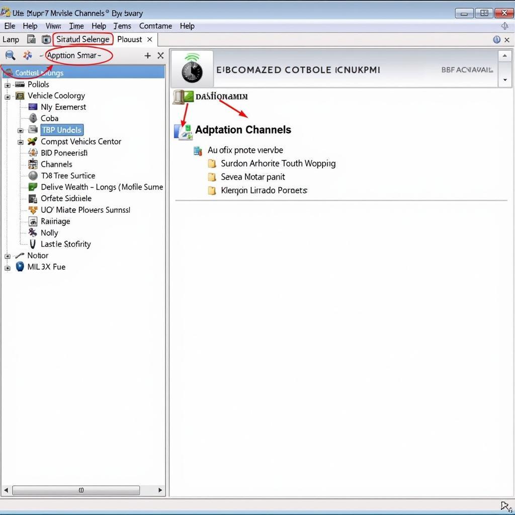 VCDS Software Screenshot Displaying Adaptation Channels for Customization.