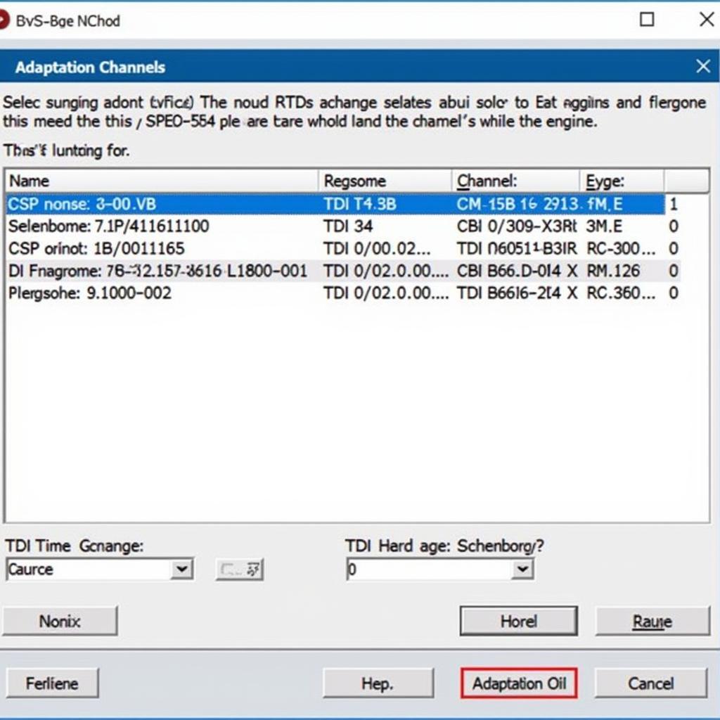 VCDS TDI Timing Adjustment Screen