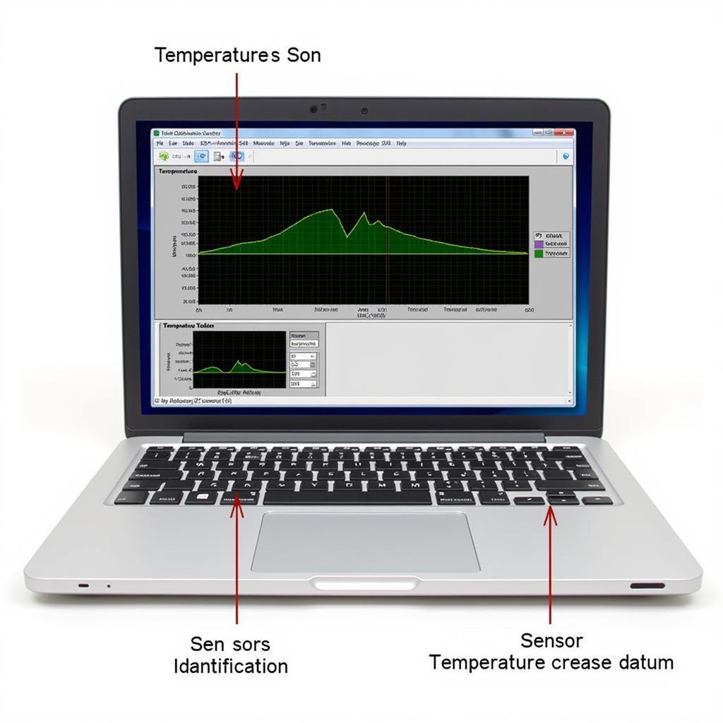 VCDS Temperature Sensor Reading Display on Laptop Screen