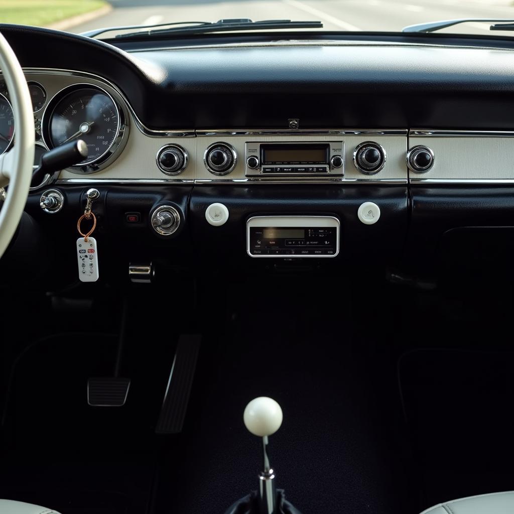 Vintage Car Interior with Bluetooth Audio Streaming