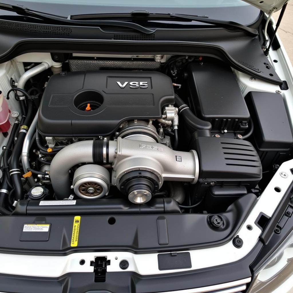 VW 2.0 TDI Engine Bay Highlighting Turbocharger Location