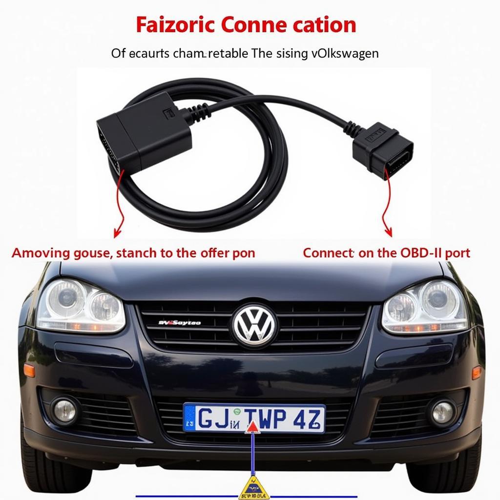 VW VCDS Cable Connection to Car's OBD-II Port