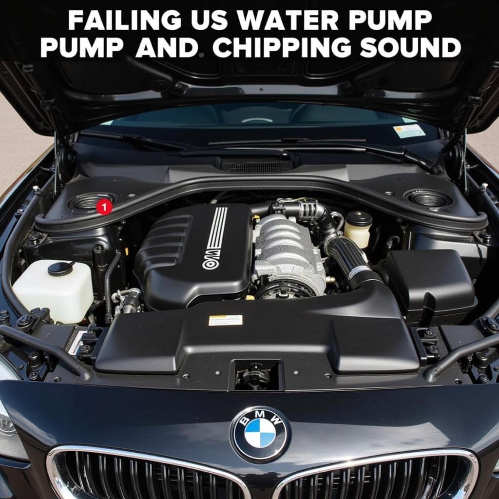 Failing water pump causing chirping noise in a BMW 325i engine bay