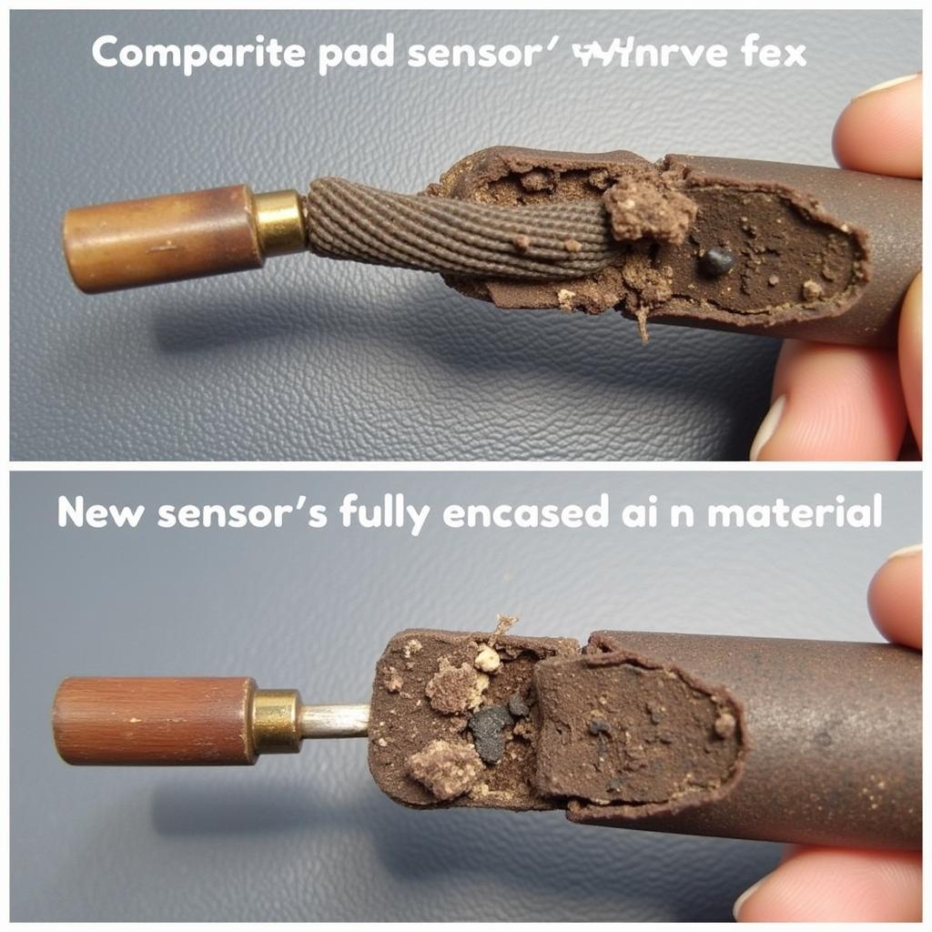 Worn Brake Pad Sensor Next to New Sensor