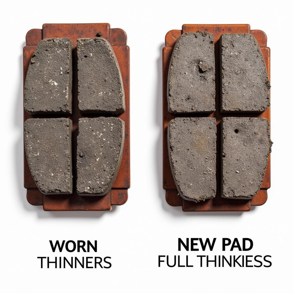 Comparison of Worn Brake Pads with New Brake Pads