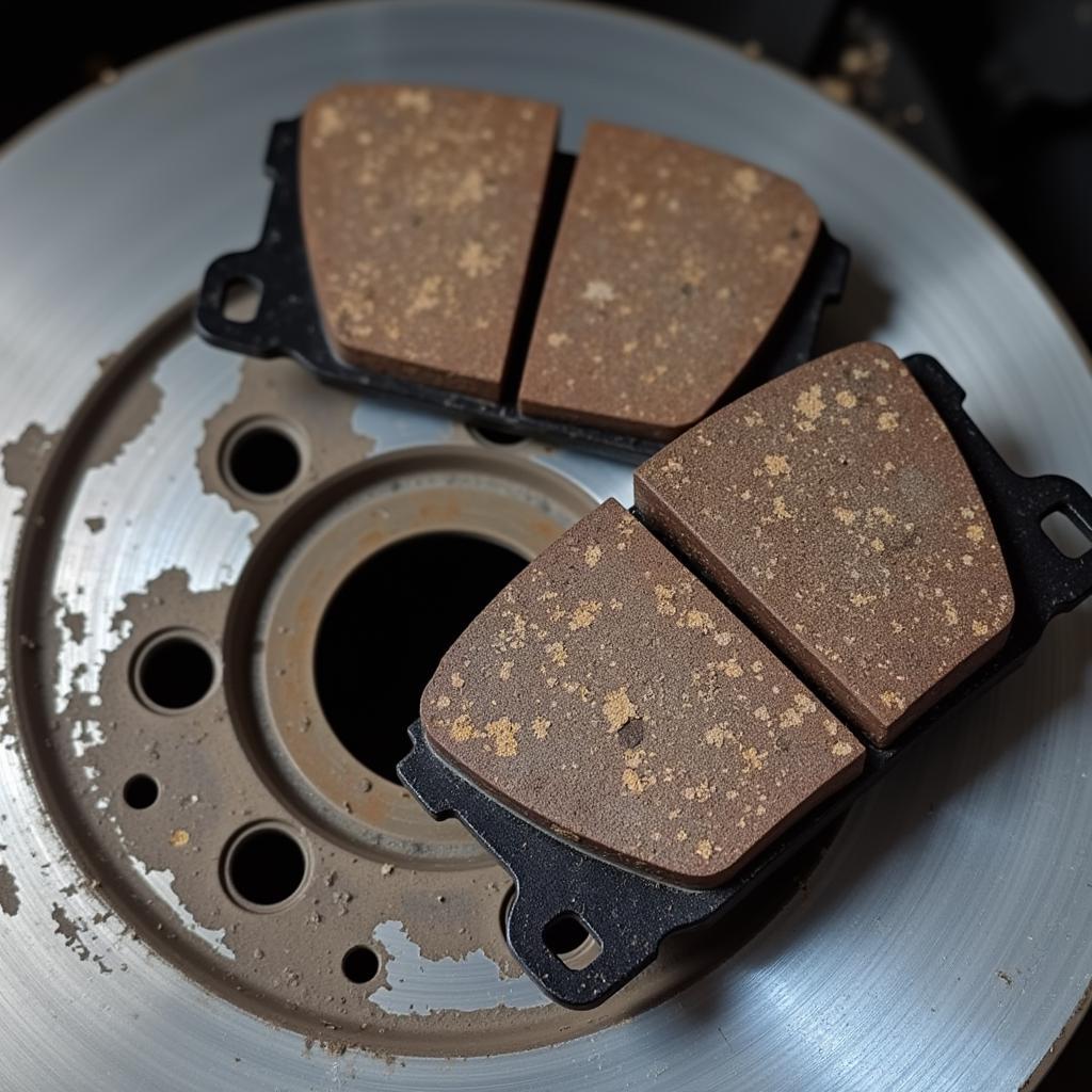 Worn Brake Pads and Rotor