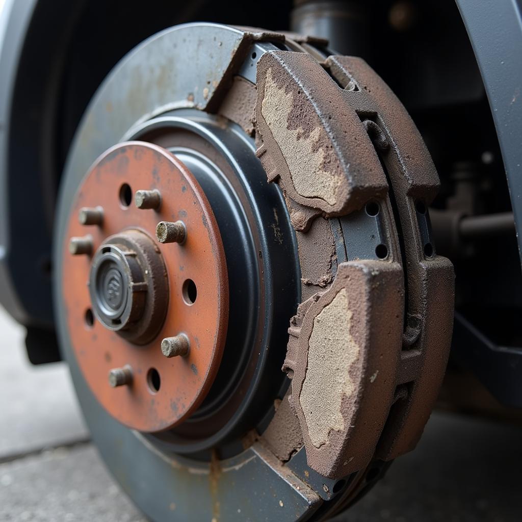 Worn Brake Pads on a VW Tiguan