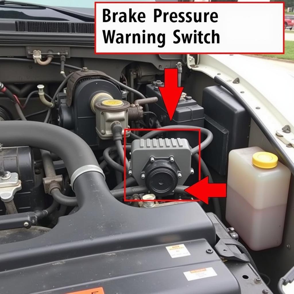 Location of the 05 International 4200 Brake Pressure Warning Switch