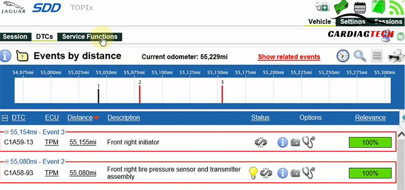 Error codes C1A59-13, C1A58-93 appear in diagnostic software