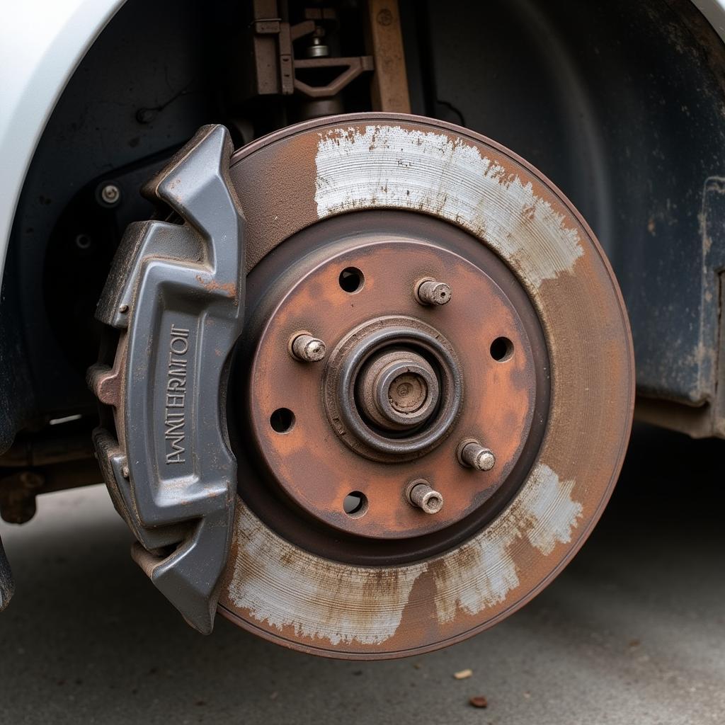 Worn Brake Pads on a 1998 Toyota Camry