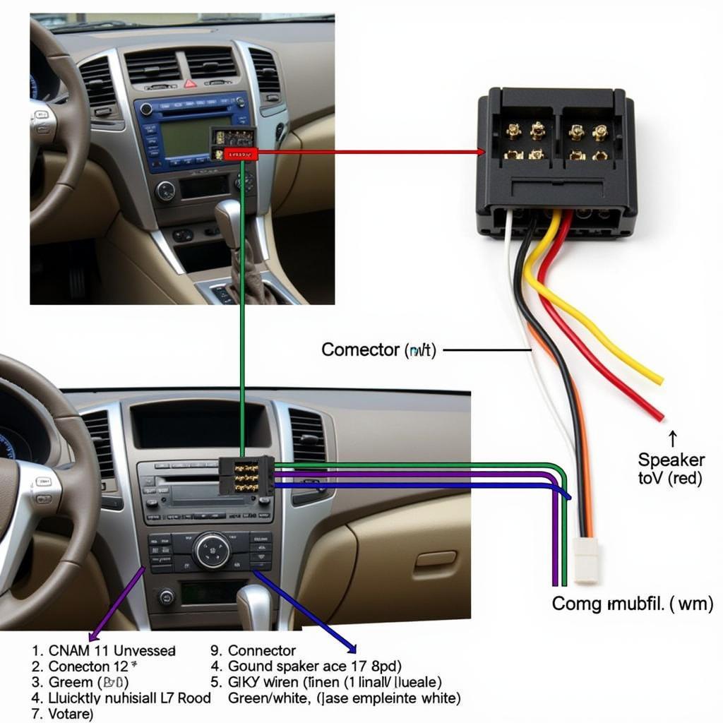 2008 Hyundai Veracruz Car Radio Wiring Diagram: Power, Ground, Speaker, and Antenna Connections