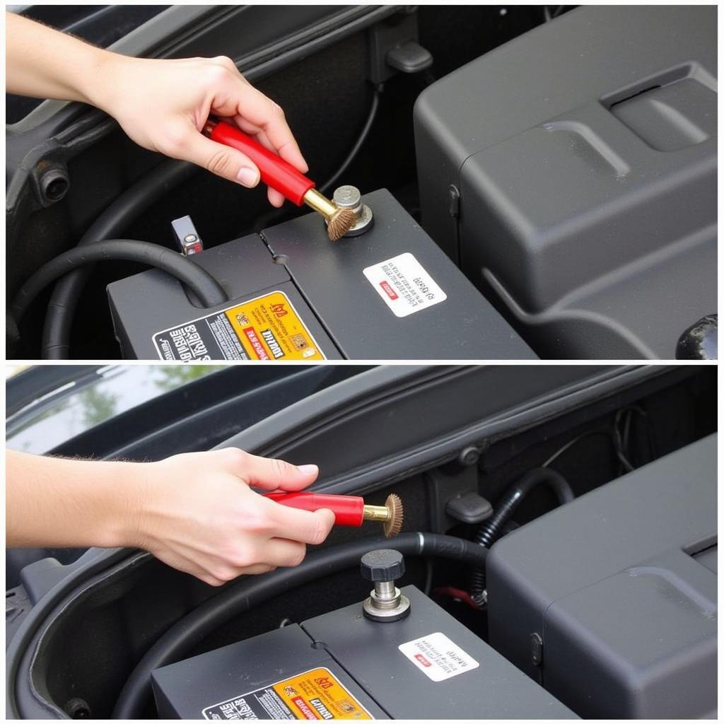 Cleaning Corroded Battery Terminals on a 2011 Dodge Avenger