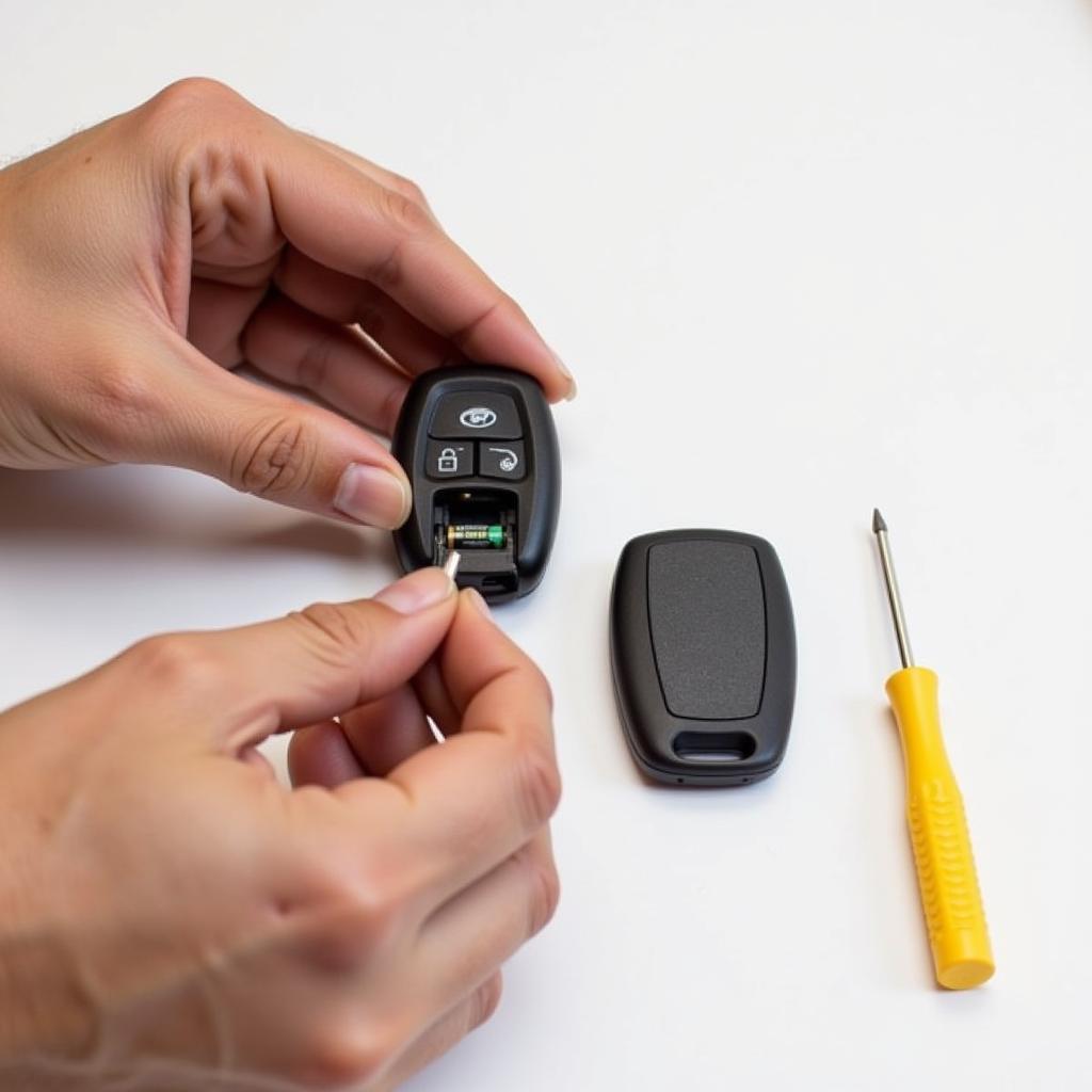 Replacing the battery in a 2015 Ford Explorer key fob