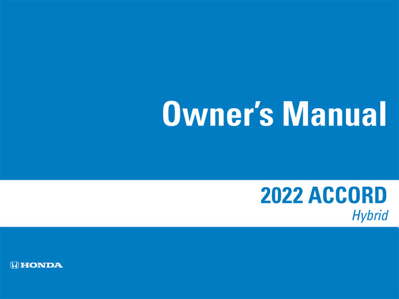 2022 Honda Accord Hybrid Owner's Manual PDF