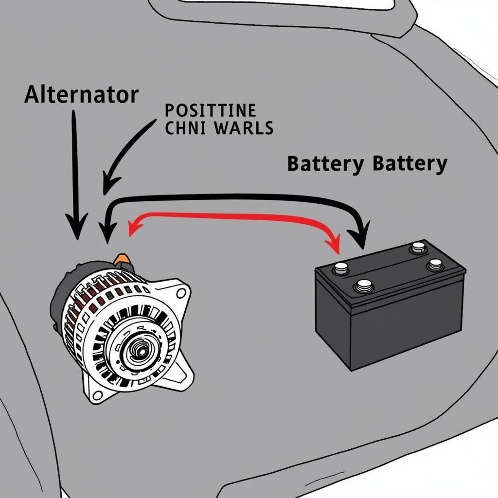 Alternator Charging a Car Battery