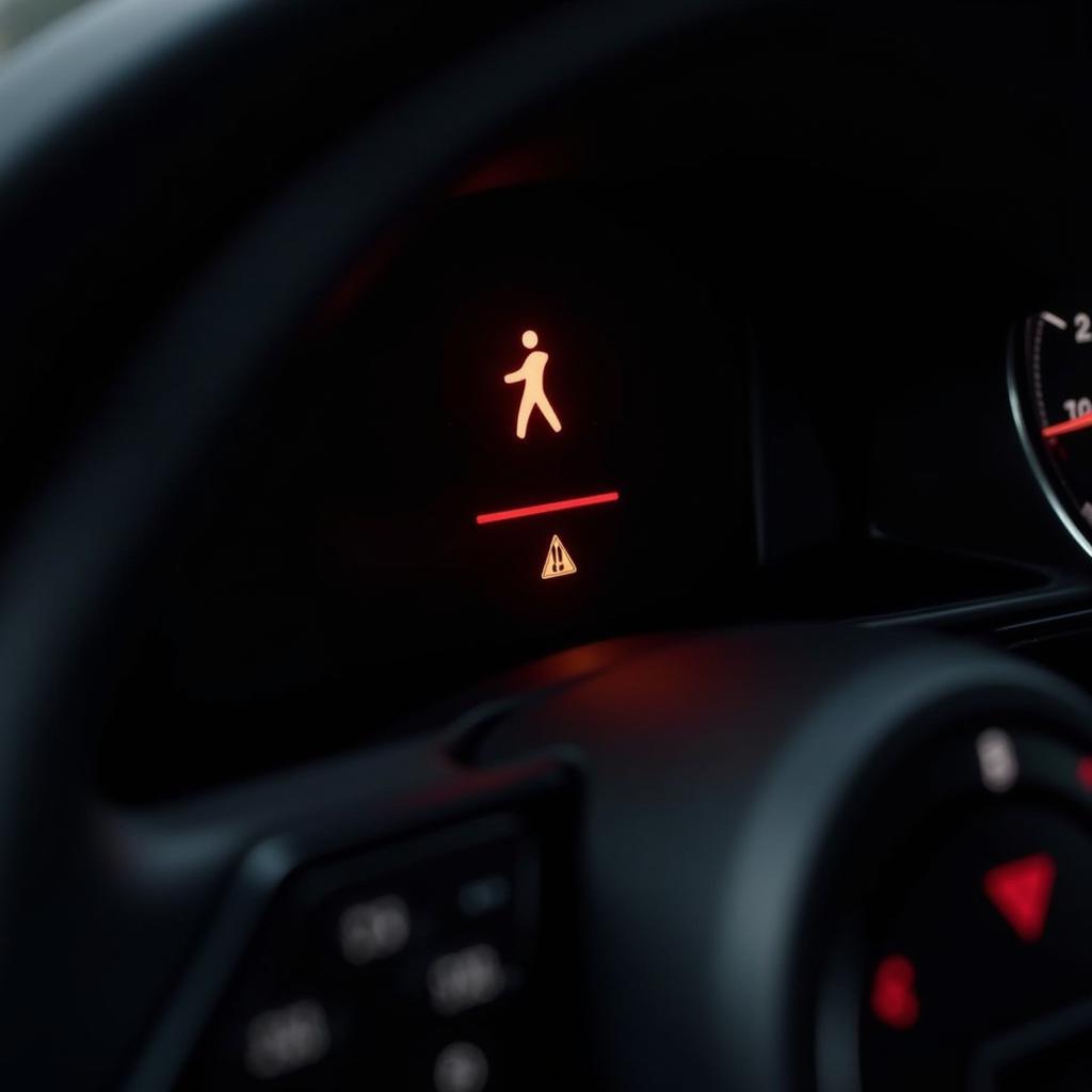 Audi A4 dashboard displaying brake light warning