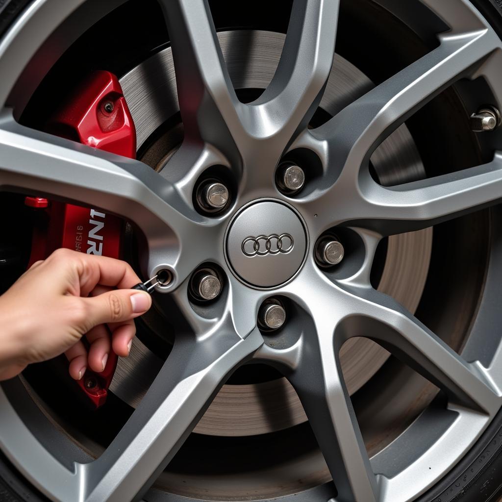 Inspecting Audi A6 Brake Pads