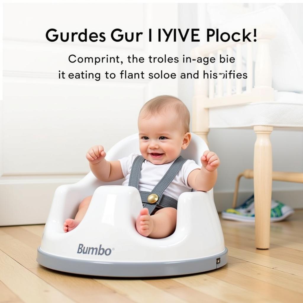 Baby Secured in Bumbo Seat on the Floor