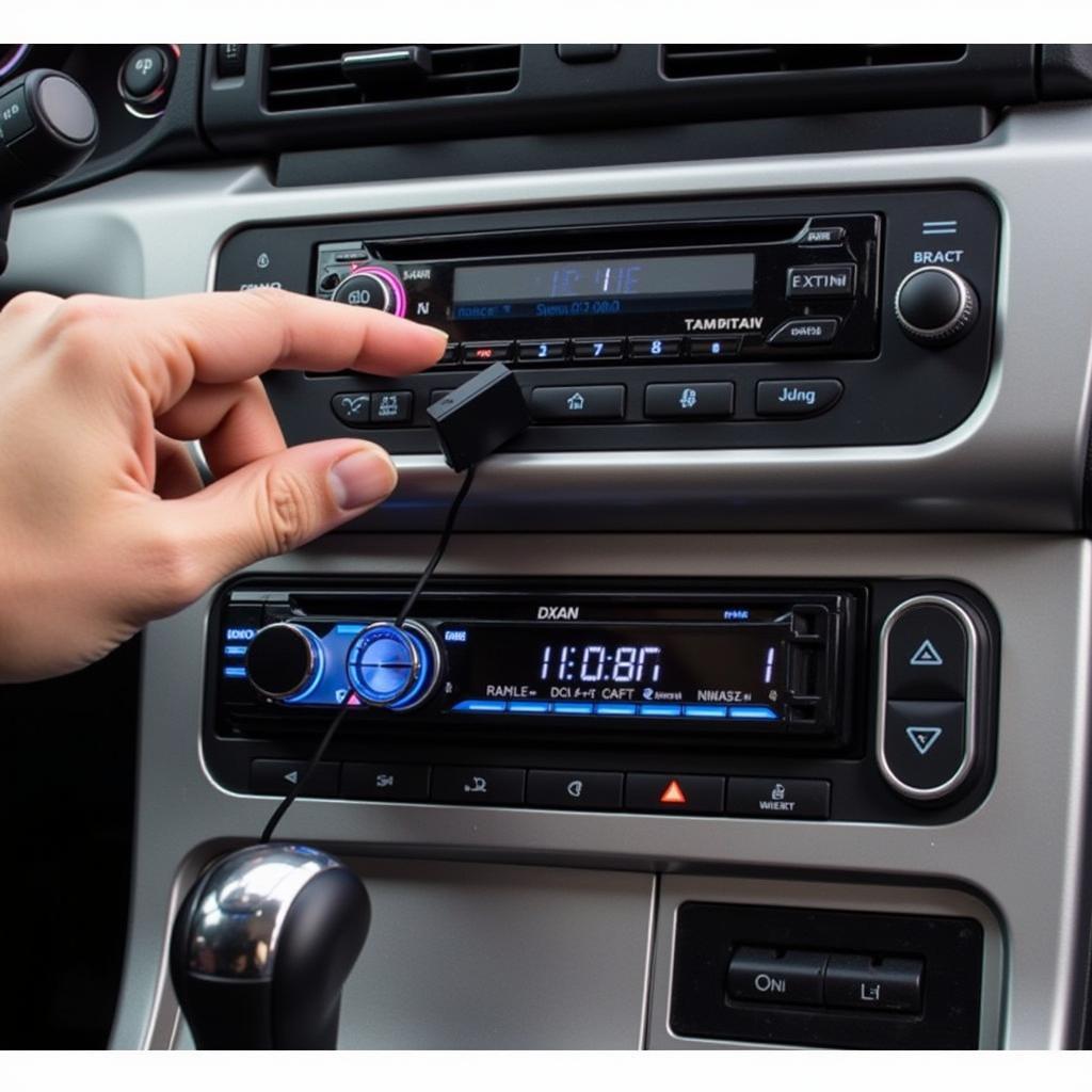 Bluetooth Adapter Connected to Car Radio