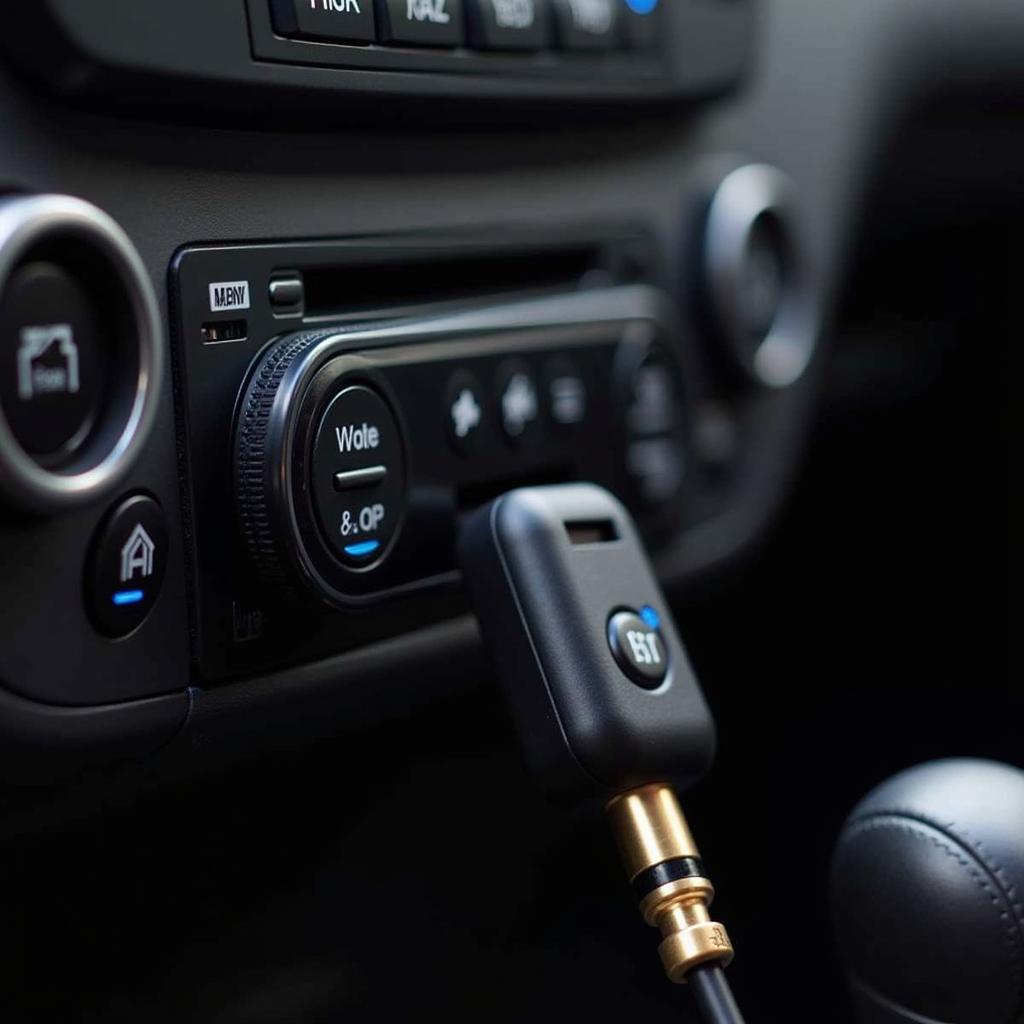 Bluetooth Adapter Connected to Car Stereo