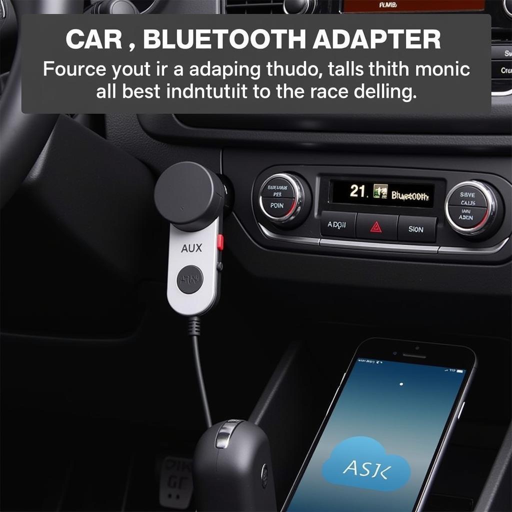 Bluetooth Adapter Plugged into Car Radio