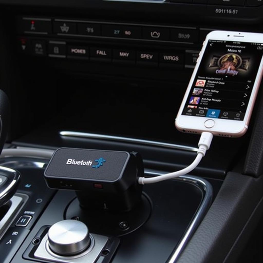 Bluetooth FM Transmitter Connected to Smartphone