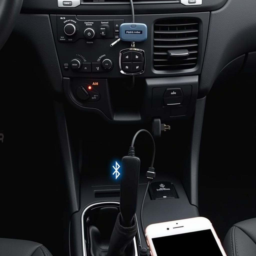 Bluetooth Receiver Connected to Car Radio