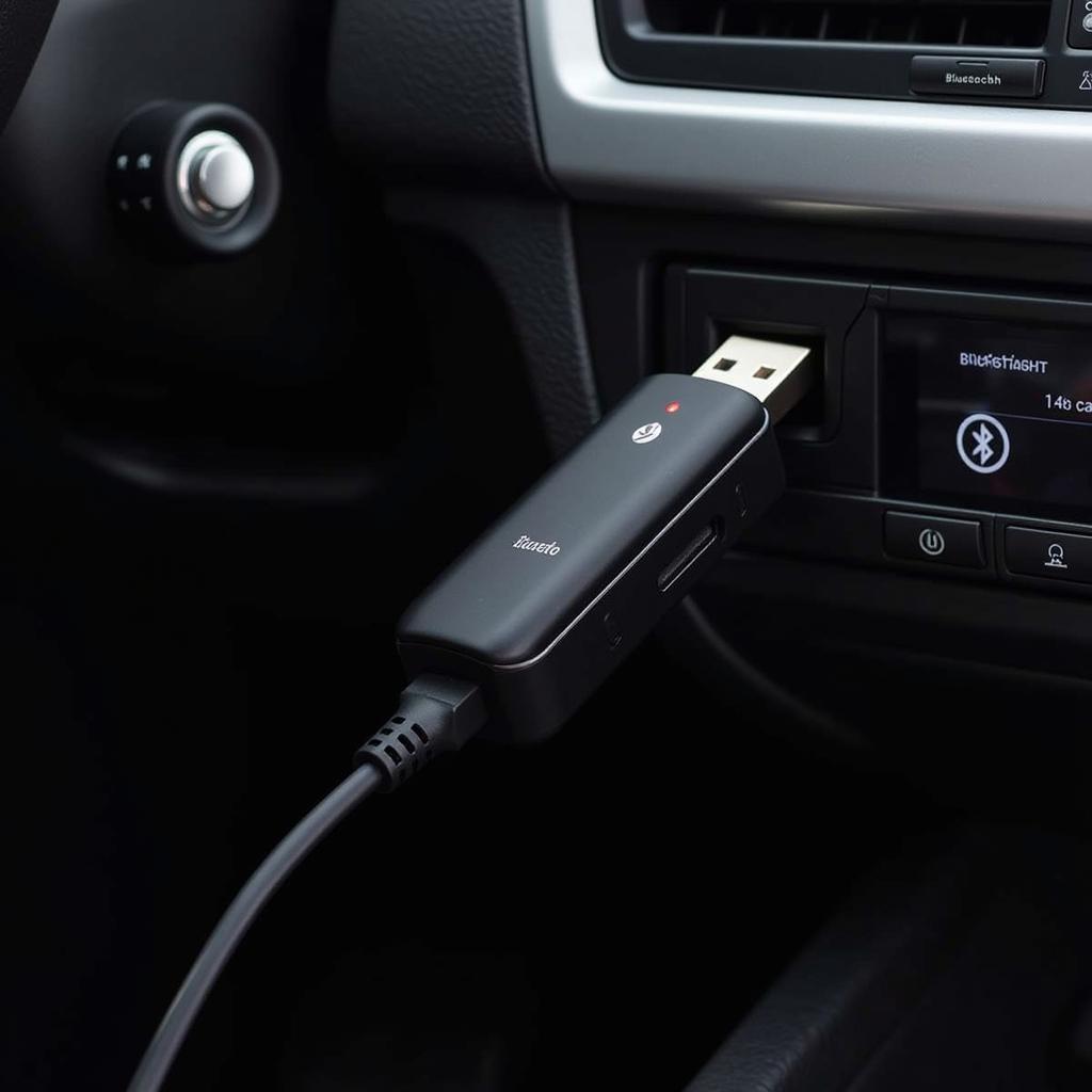 Bluetooth USB Receiver Connected to Car Radio