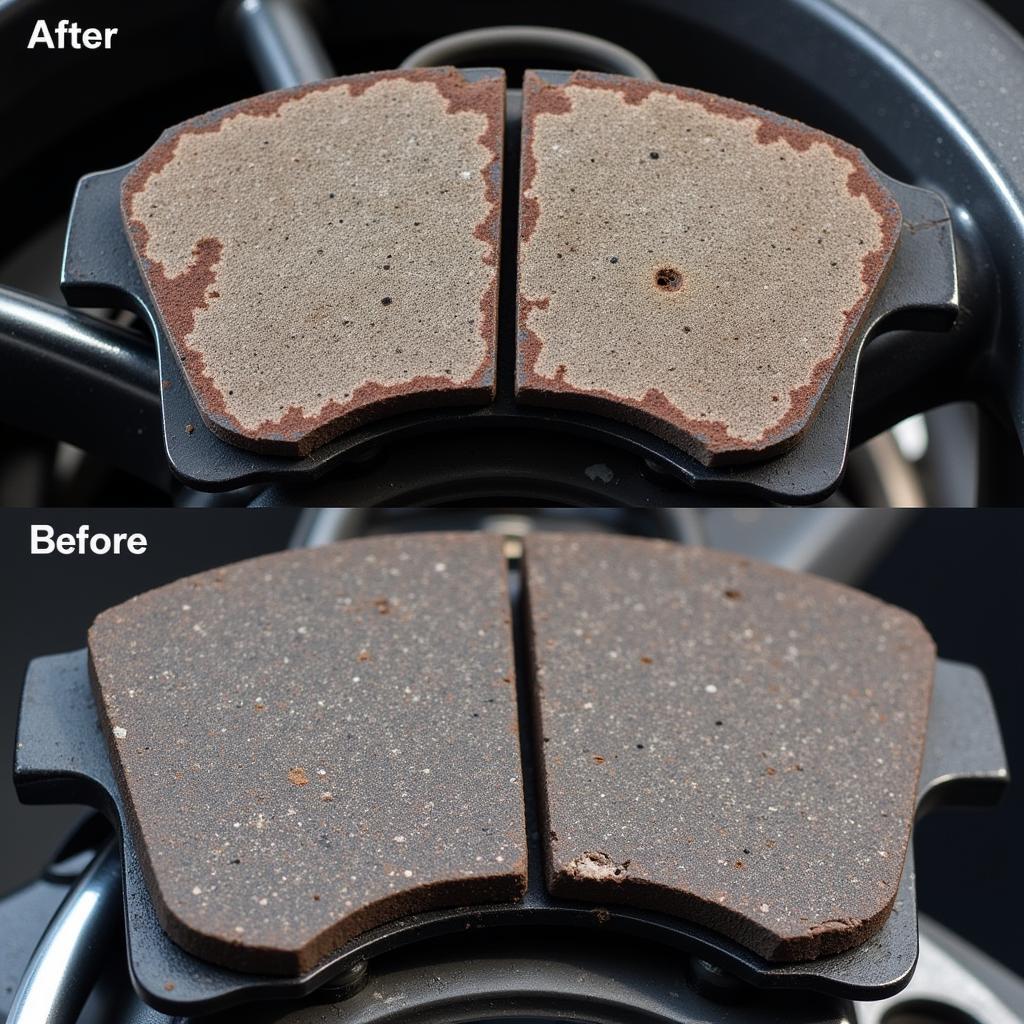 Worn Brake Pads on a BMW 1 Series