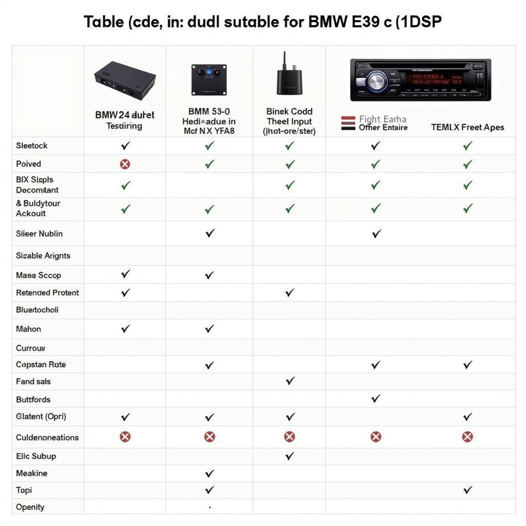 BMW E39 Audio Adapter Comparison Chart