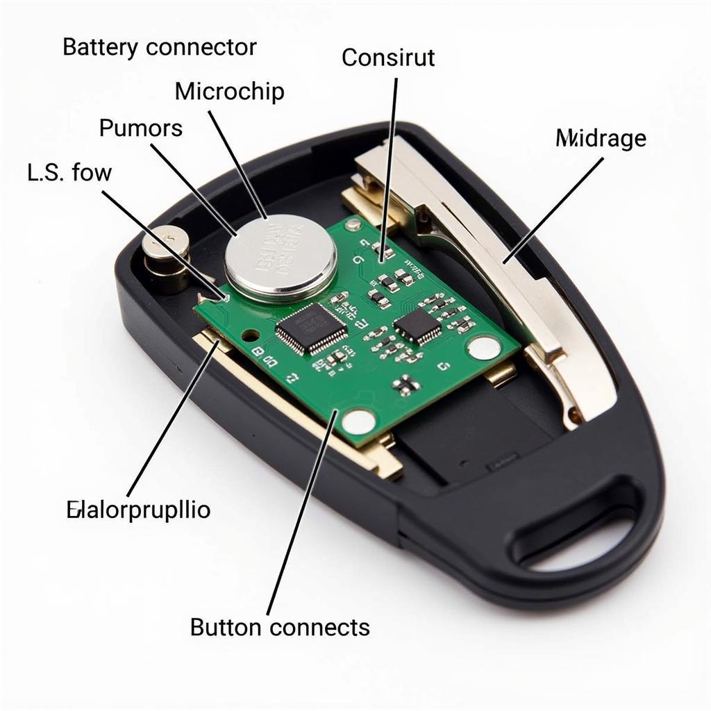 Internal components of a BMW key fob