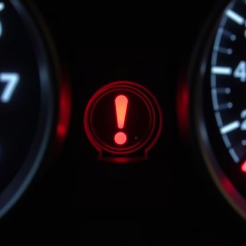 Brake Warning Light Symbol on Car Dashboard