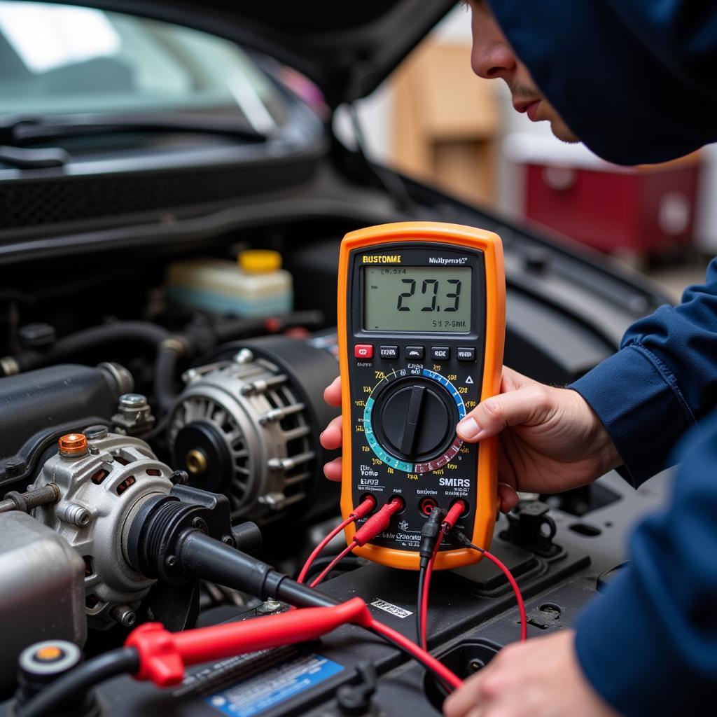 Testing Car Alternator with Multimeter