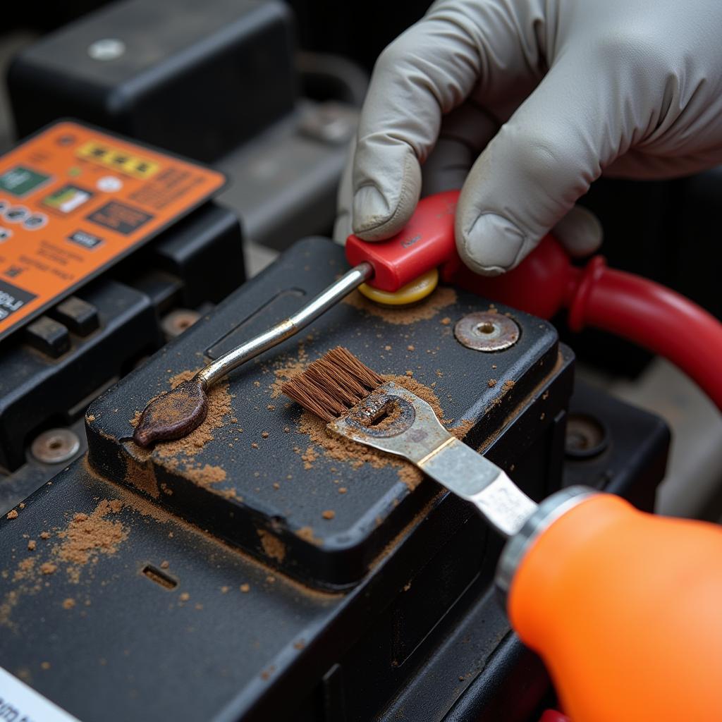 Cleaning car battery corrosion