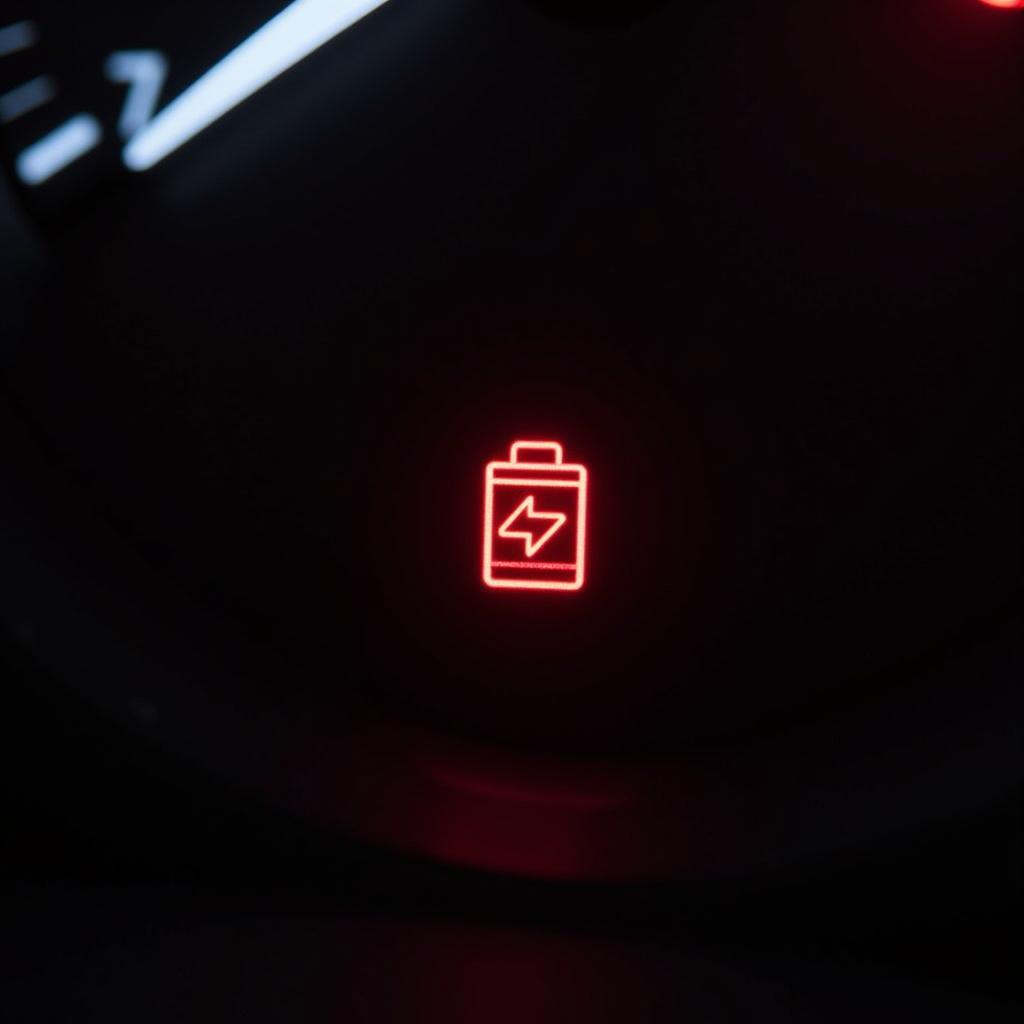 Car Battery Indicator Dashboard Light Illuminated