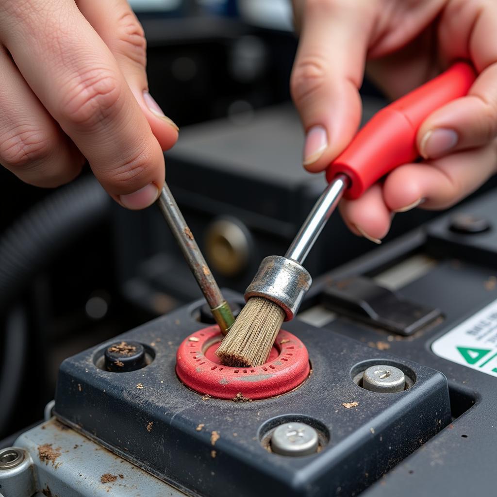 Cleaning Car Battery Terminals