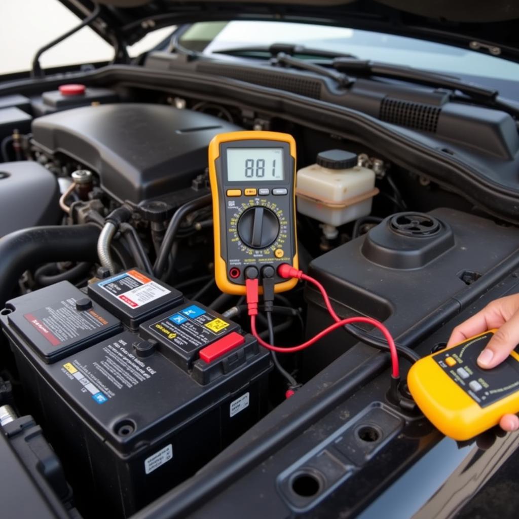 Testing for parasitic drain on a car battery