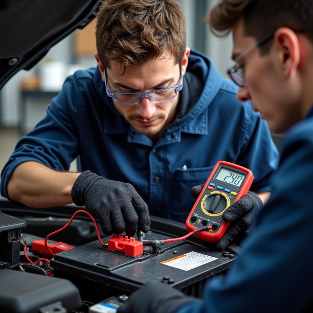 Testing Car Battery with Multimeter