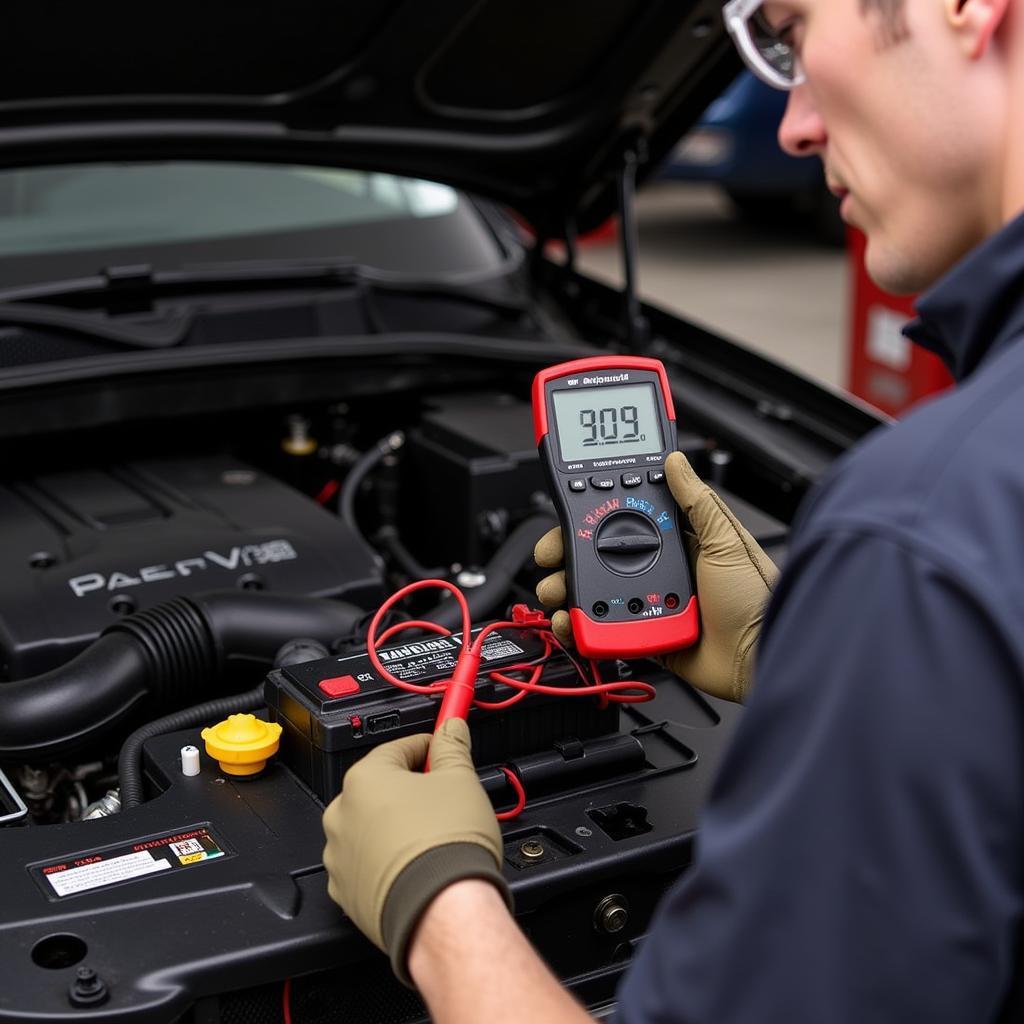 Car Battery Testing with Multimeter